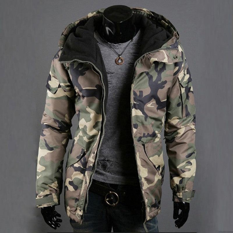 Elevate Your Style with the Camouflage Men's Casual Hooded Jacket